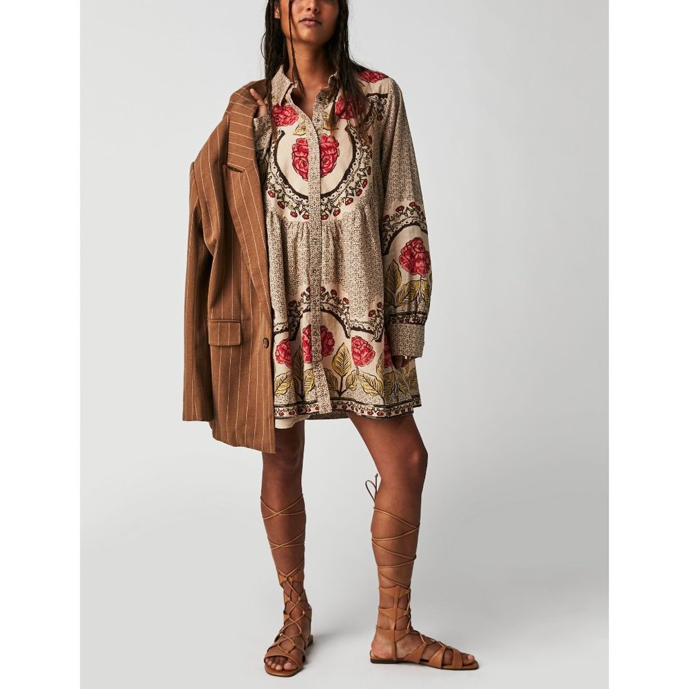 🆕 FREE PEOPLE Smell The Roses Mini Dress / Tea Combo